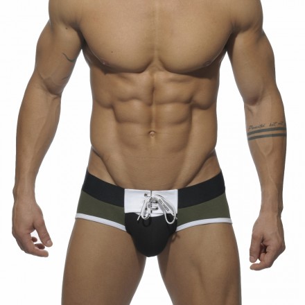 AD203 Tie-Up Brief With Back Opening - KHAKI