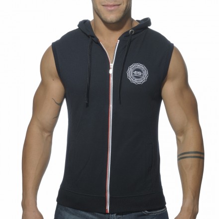 SP049 Pique Hoody With Full Zip - NAVY