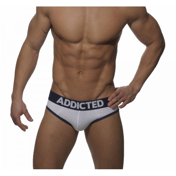 AD007 Empty Buttom Brief - WHITE/NAVY