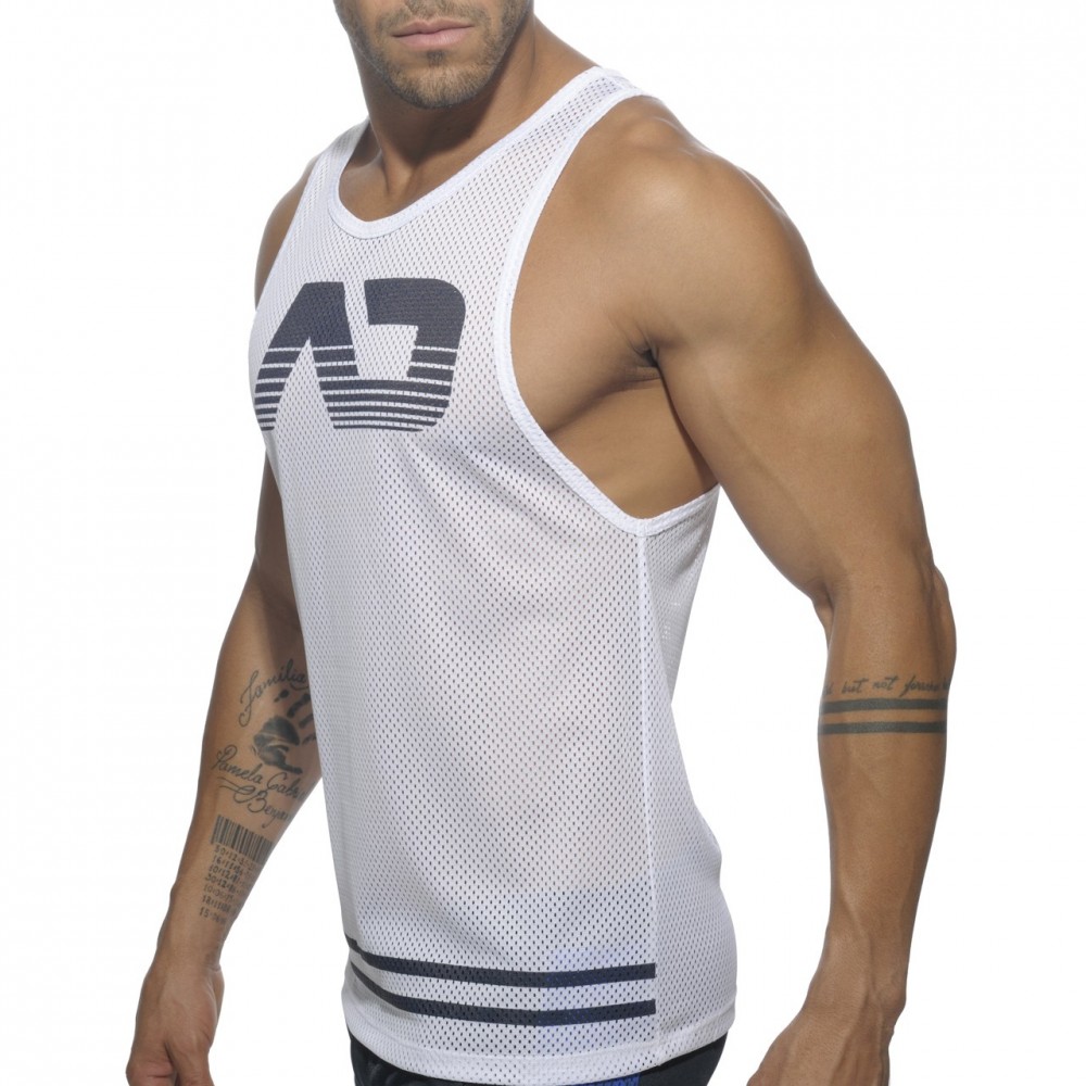 AD482 Mesh AD Tank Top - WHITE