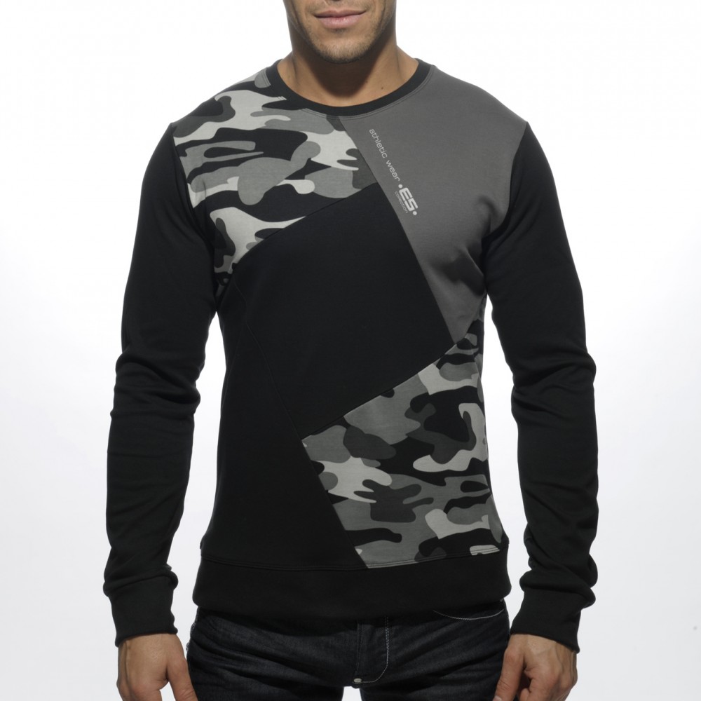 SP096 Collage Sweatshirt - CAMO-BLACK-17MOD