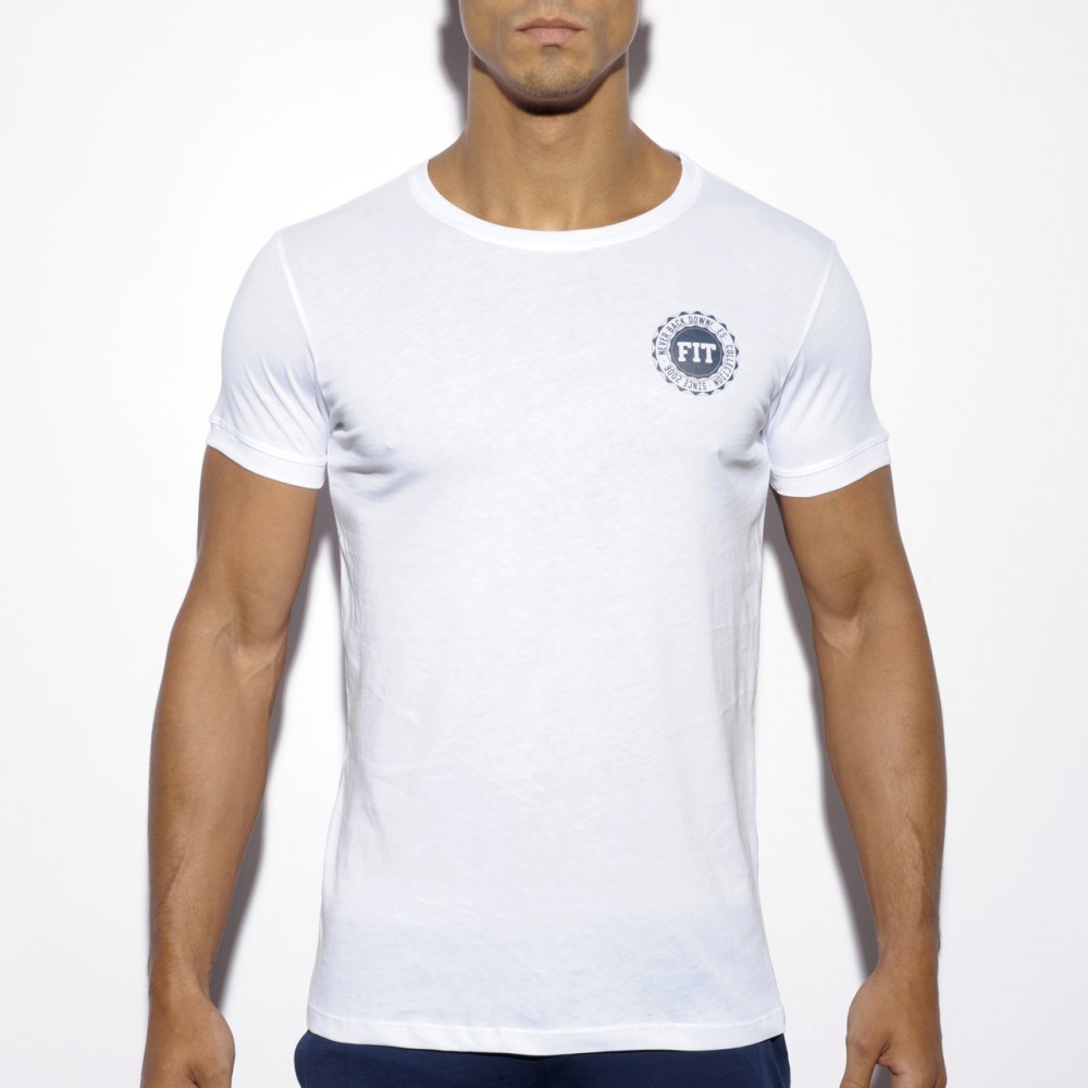 TS172 Never Back Down U-Neck Tshirt - WHITE